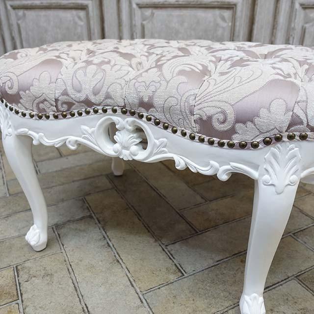 スツール アンティーク ロースツール 玄関 ベンチ ロココ調家具