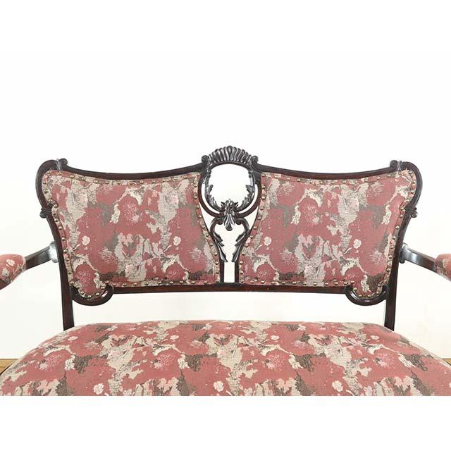 英国アンティーク マホガニー 2シーター ソファ長椅子