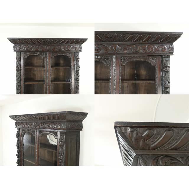 イギリス アンティーク 家具 キャビネット 飾り棚 食器棚 キッチン