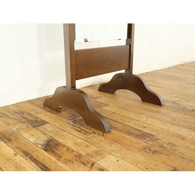 イギリス アンティーク 家具 ミラー 鏡 シュバルミラー 姿見 オーク