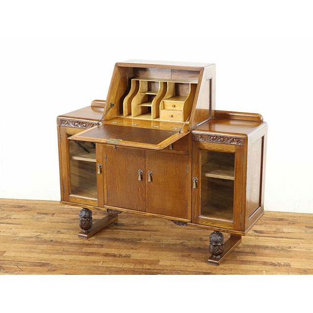 イギリス アンティーク 家具 サイドバイサイド ブックケース 飾り棚