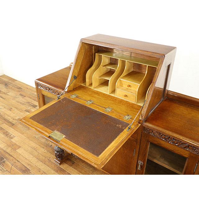 イギリス アンティーク 家具 サイドバイサイド ブックケース 飾り棚