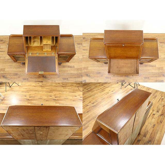 イギリス アンティーク 家具 サイドバイサイド ブックケース 飾り棚