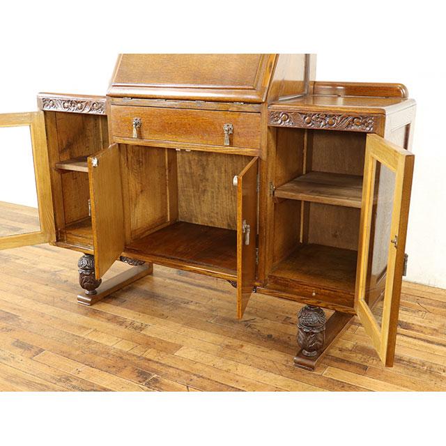 イギリス アンティーク 家具 サイドバイサイド ブックケース 飾り棚