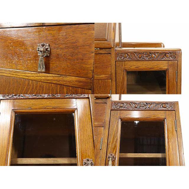 イギリス アンティーク 家具 サイドバイサイド ブックケース 飾り棚