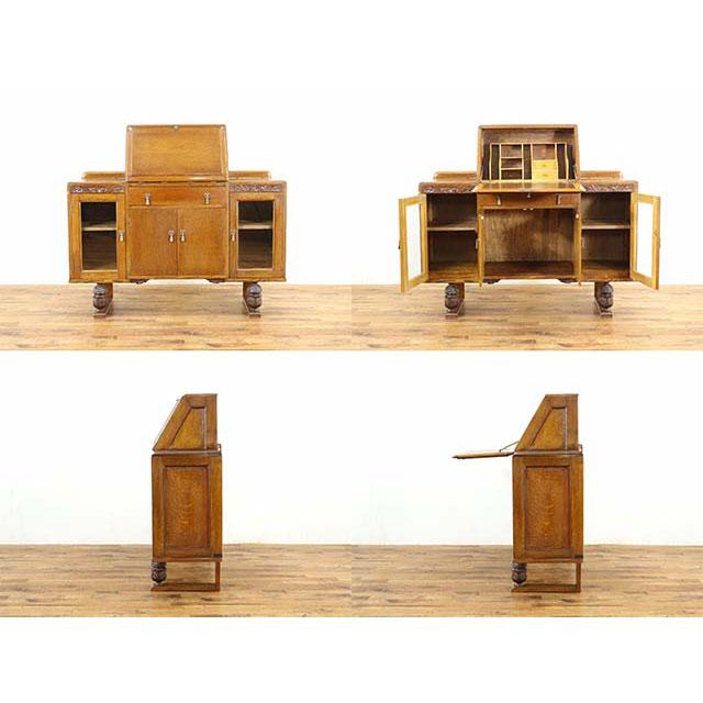 イギリス アンティーク 家具 サイドバイサイド ブックケース 飾り棚