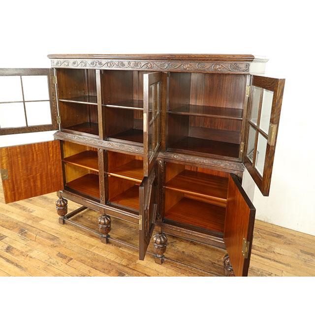 イギリス アンティーク 家具 キャビネット ブックケース リビング