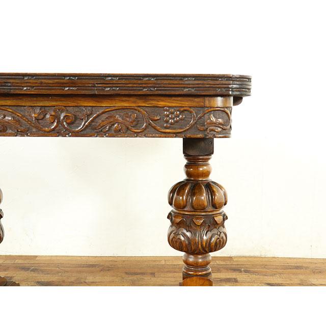 アンティーク 家具 ダイニングテーブル ドローリーフ オーク 1920年代 食卓 ヴィンテージ レトロ 英国  antique59294 【オラージュ】