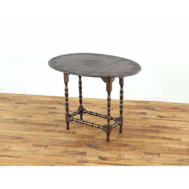 イギリス アンティーク 家具 サイドテーブル 天板拡張式 リビング