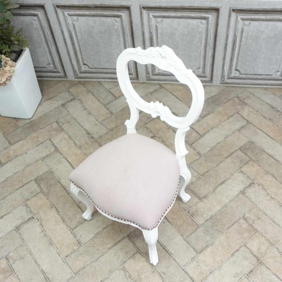 シングルチェア ロココ ダイニングチェア アンティーク ボタンダウン