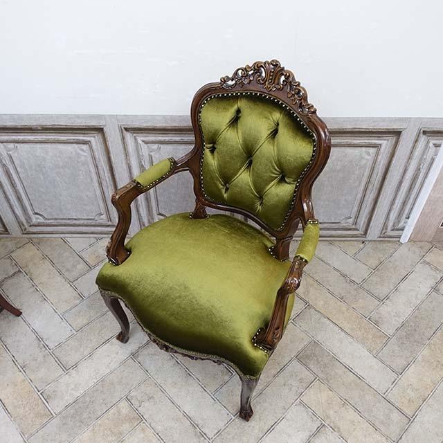 一人掛け ソファ 1人用 ソファー ロココ アームチェア