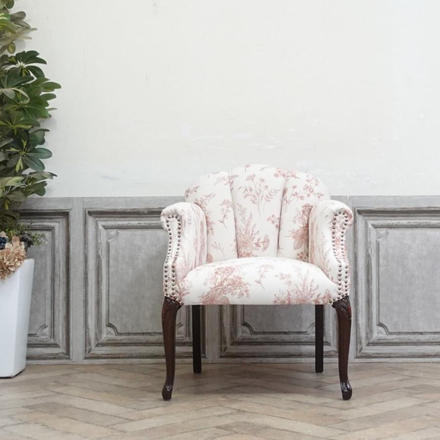 アンティーク 家具 アームチェア 猫脚 猫足 椅子 1人掛けソファ ロココ調