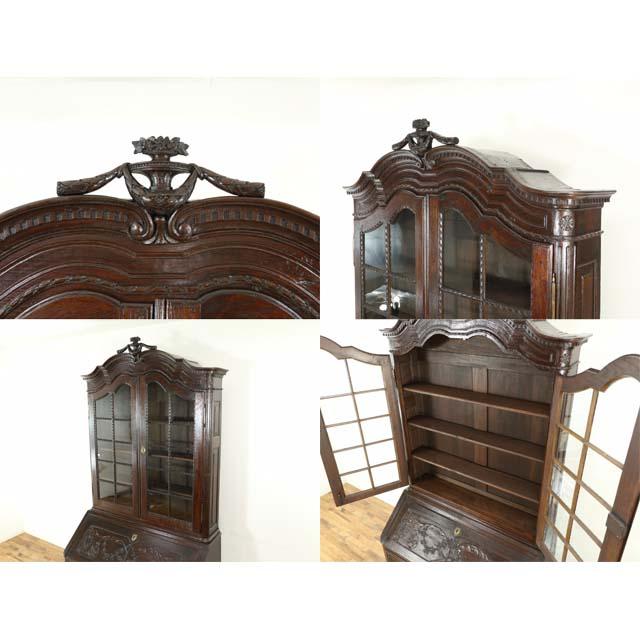 フランス アンティーク 家具 ブックビューロー 本棚 書斎机 レター