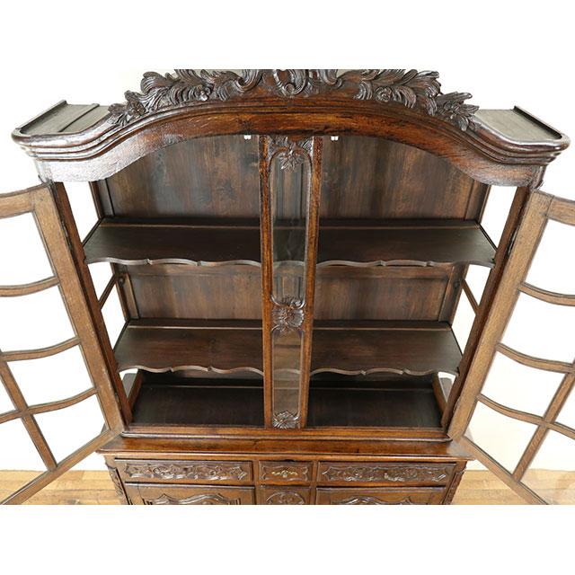 フランスアンティーク　キャビネット　棚 フレンチガラスキャビネット.13 フランスアンティーク家具 食器棚 観音開き