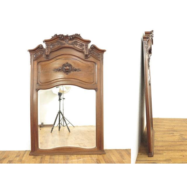 フランス アンティーク大型壁掛けミラー フランス アンティーク 家具 ミラー 立掛け 鏡 大型