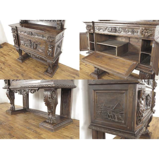 アンティークセット イタリア アンティーク 家具 ダイニングセット テーブル キャビネット