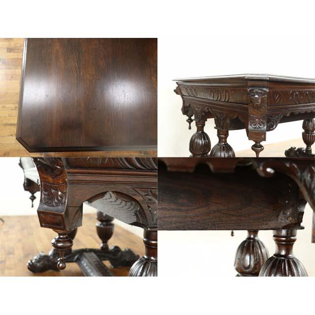 フランス アンティーク 家具 テーブル ダイニングテーブル デスク オーク 1910年代 食卓 ヴィンテージ レトロ フレンチ 仏国 antique63398_4