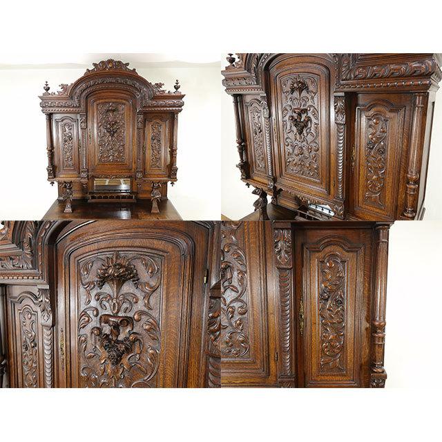 フランス アンティーク 家具 キャビネット リビング オーク 1880年代 ヴィンテージ レトロ フレンチ 仏国 antique63622の画像