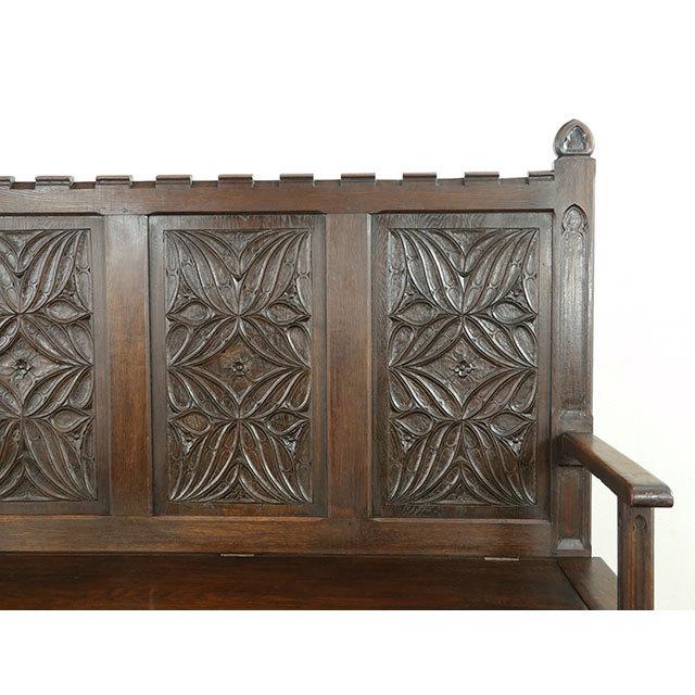 フランス アンティーク 家具 ベンチ 玄関 リビング オーク 1910年代