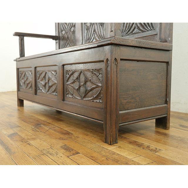 フランス アンティーク 家具 ベンチ 玄関 リビング オーク 1910年代