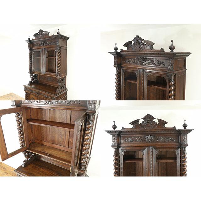 フランス アンティーク 家具 キャビネット リビング キッチン オーク 1900年代 ヴィンテージ フレンチ 仏国 antique64435の画像