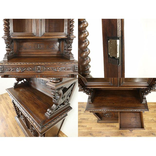 フランス アンティーク 家具 キャビネット リビング キッチン オーク 1900年代 ヴィンテージ フレンチ 仏国 antique64435の画像