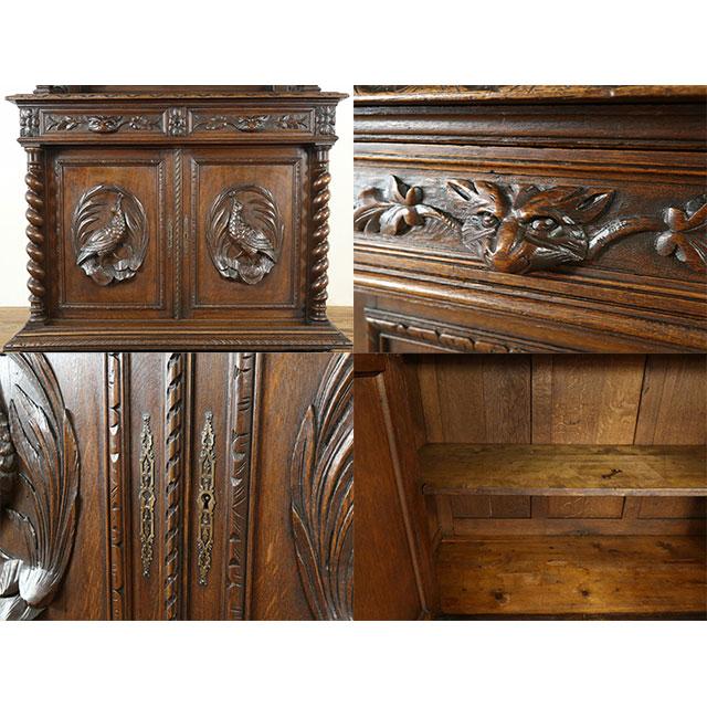 フランス アンティーク 家具 キャビネット リビング キッチン オーク 1900年代 ヴィンテージ フレンチ 仏国 antique64435の画像
