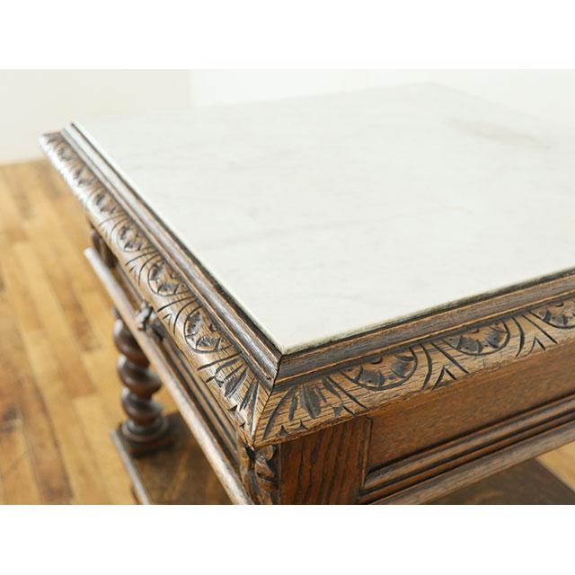 フランス1900年アンティーク大理石サイドテーブル