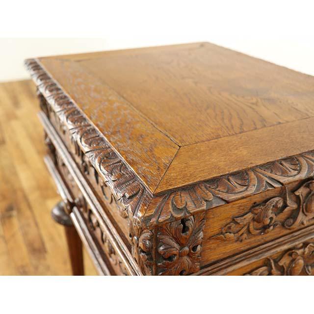 フランス アンティーク 家具 サイドテーブル 収納 オーク 1900年代