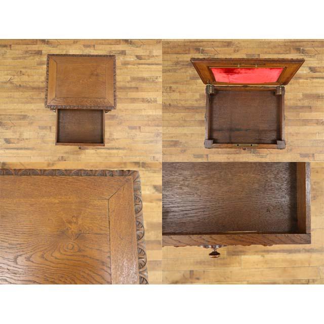 フランス アンティーク 家具 サイドテーブル 収納 オーク 1900年代