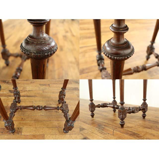 フランス アンティーク 家具 サイドテーブル 収納 オーク 1900年代