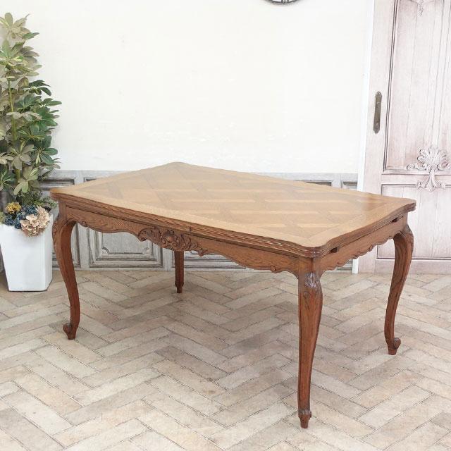 フランス アンティーク 家具 ダイニングセット ドローリーフテーブル