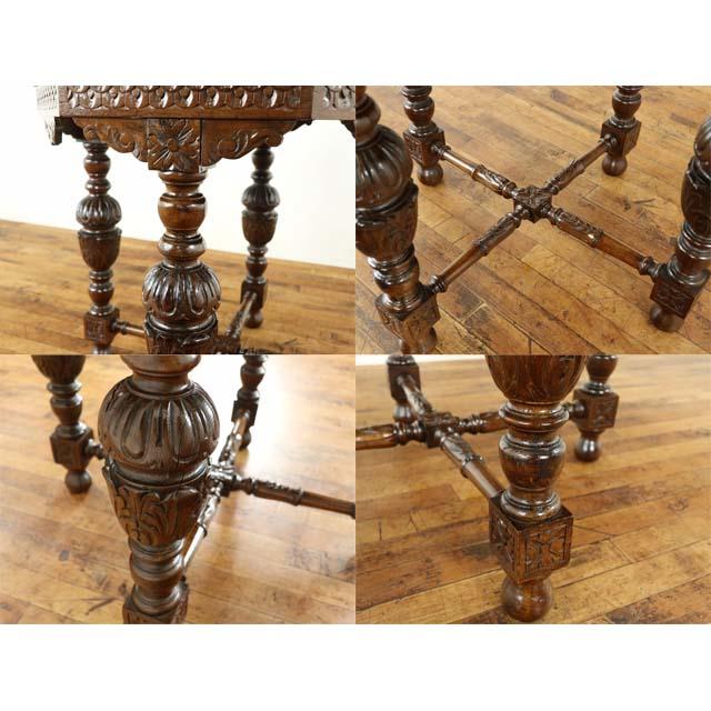 フランス アンティーク 家具 サイドテーブル リビング オーク 1880年代