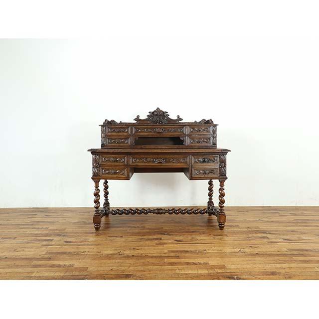 フランス アンティーク 家具 デスク 書斎机 オーク 1900年代