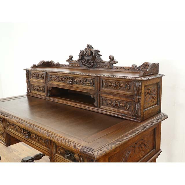 フランス アンティーク 家具 デスク 書斎机 オーク 1900年代