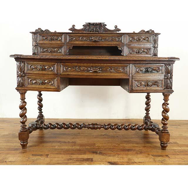 フランス アンティーク 家具 デスク 書斎机 オーク 1900年代