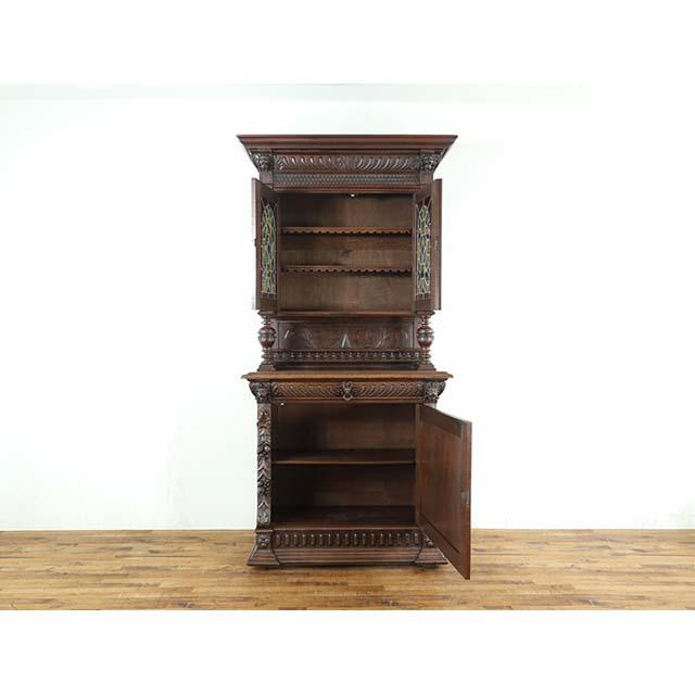 フランス アンティーク 家具 キャビネット リビング 収納 オーク 1900