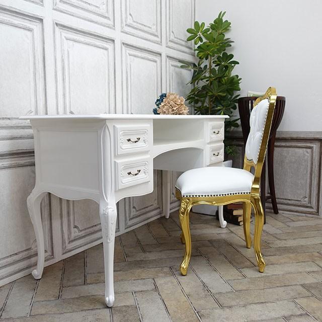 ネイルデスク ロココ 机 書机 サイドテーブル パソコン オフィス 両袖 引き出し アンティーク エレガント 姫系 プリンセス かわいい 猫脚 7017 18 7017 18 クラシックデモダン ヤフー店 通販 Yahoo ショッピング