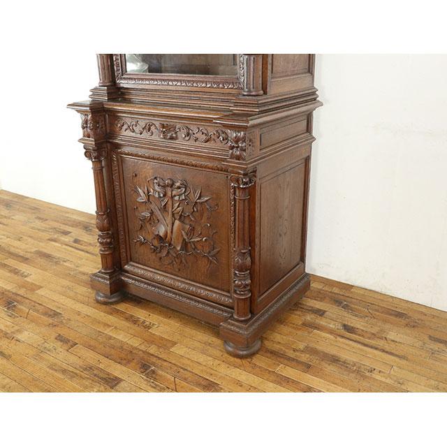 食器棚 オーク アンティーク調 楽天市場】ガラスキャビネット カップボード 天然木 木製 オーク