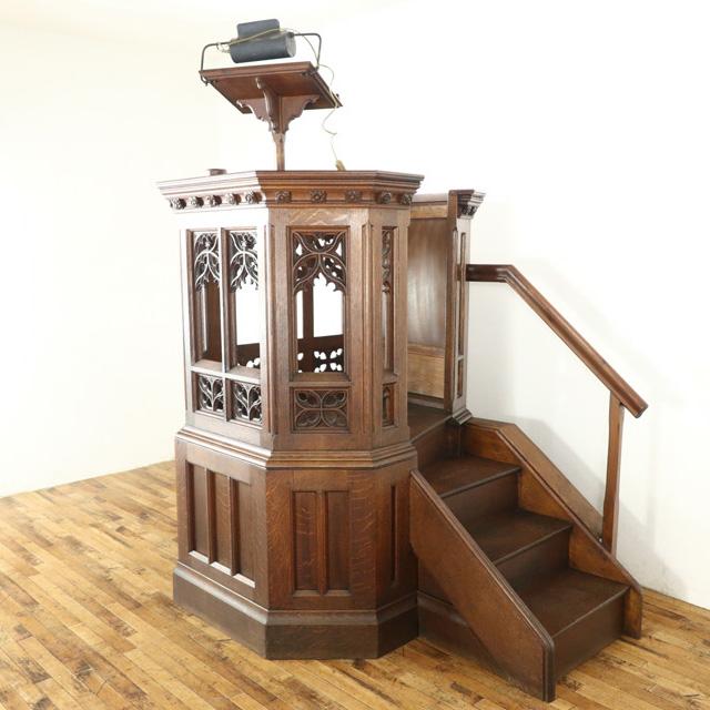 フランス アンティーク 家具 プルピット 説教壇 オーク 1880年代 ヴィンテージ レトロ ビンテージ 仏国 antique70205 ...