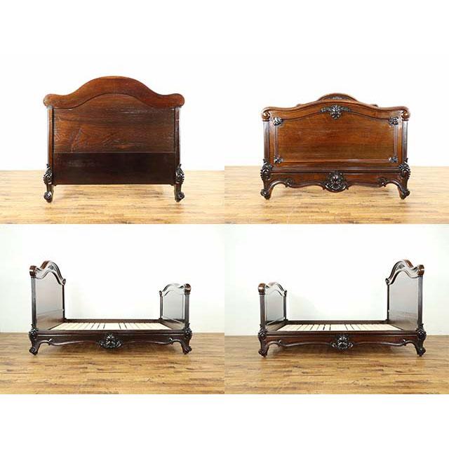フランス アンティーク 家具 ベッドフレーム ローズウッド 1910年代 ヴィンテージ レトロ antique70451の画像