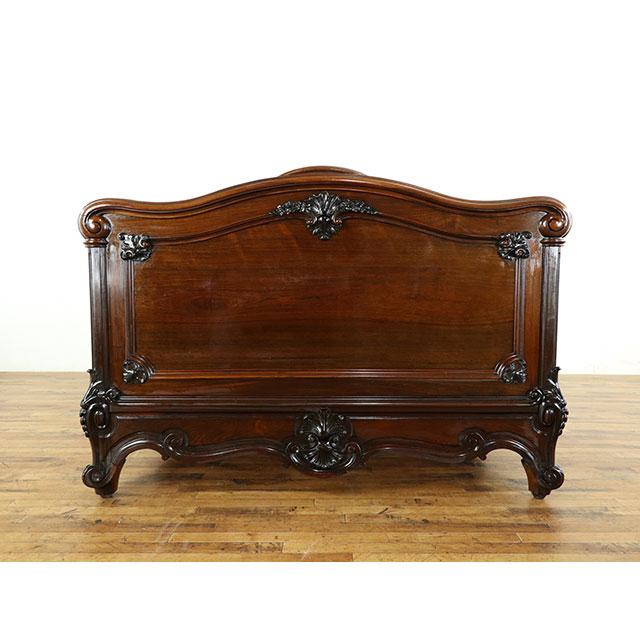 フランス アンティーク 家具 ベッドフレーム ローズウッド 1910年代 ヴィンテージ レトロ antique70451の画像