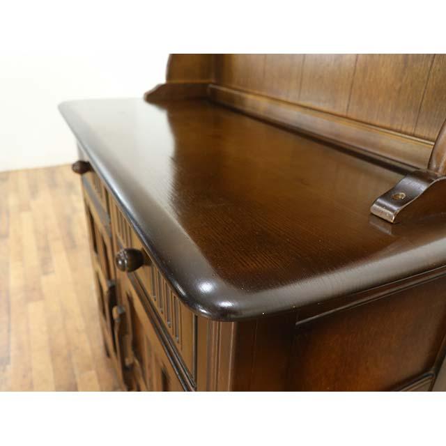 イギリス アンティーク 家具 カップボード 飾り棚 食器棚 キッチンキャビネット ウェルシュドレッサー エルム 1940年代 ヴィンテージ レトロ 英国 antique80091の画像