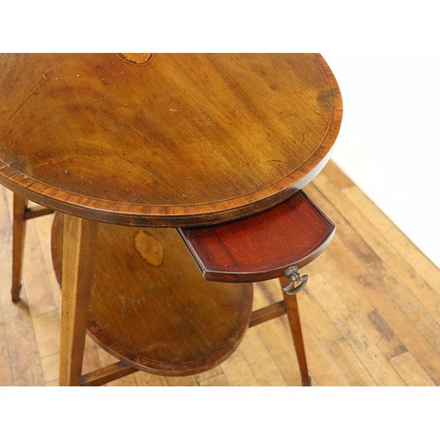 イギリス アンティーク 家具 サイドテーブル 飾り棚 マホガニー 1910