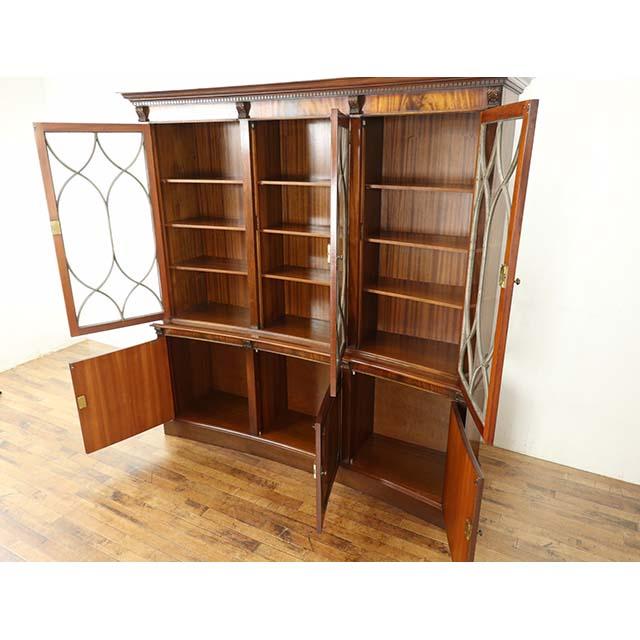 イギリス アンティーク 家具 キャビネット リビング 飾り棚 マホガニー
