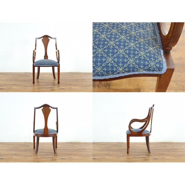 イギリス アンティーク 家具 アームチェア チェアー 1人用 一人掛け 1910年代 マホガニー ヴィンテージ 英国 antique80555aの画像
