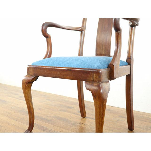 イギリス アンティーク 家具 アームチェア チェアー 1人用 一人掛け 座面張り替え済 1920年代 マホガニー ヴィンテージ 英国 antique80670aの画像