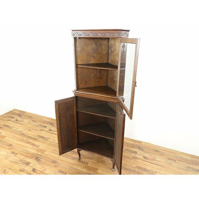 イギリス アンティーク 家具 コーナーキャビネット オープンラック