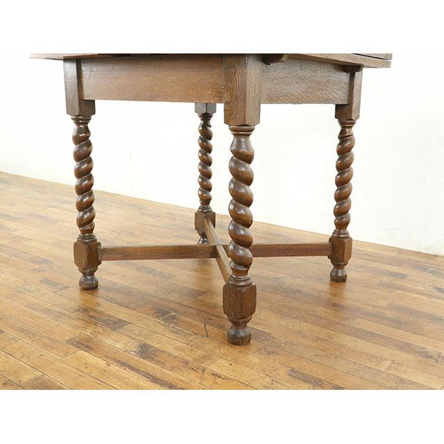 イギリス アンティーク 家具 ダイニングテーブル ドローリーフ オーク