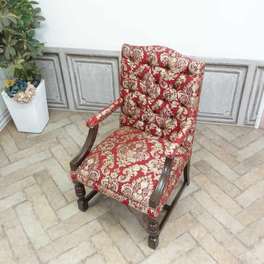 一都三県限定アンティークチェスターフィールドアームチェア テーブルセット　ロココ 一都三県限定アンティークチェスターフィールドアームチェア